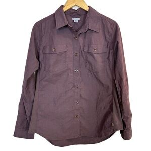 Carhartt Women’s Muted Plum Woven Shirt Long Sleeve‎ Sz Large Button Down Top
